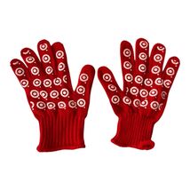 Vintage Target Promotional Red Knit Gripper Gloves White Dot Unused - $16.20