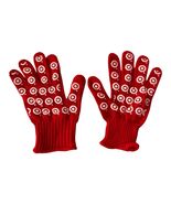 Vintage Target Promotional Red Knit Gripper Gloves White Dot Unused - $16.20