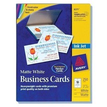 Avery (8371) 2-Side Inkjet Business Cards White 250 Count - £15.23 GBP
