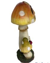 Dual Mushroom Welcome Statue 12" High Resin Ladybug and Dragonfly Accents image 4