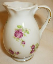 Vintage Porcelain Dollhouse Miniatures Roses Pitcher Creamer Japan - £12.55 GBP