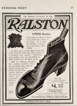 1910 Print Ad Ralston Leather Men&#39;s Shoes Gun Metal Finish Brockton,MA - £10.07 GBP