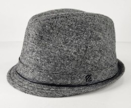 Womens Fedora Hat L/XL Gray Black Short Brim Classic Grandma Core Unisex - £19.54 GBP