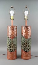 Marcello Fantoni Raymor MCM Brutalist Torch Cut Copper Sculptural Table Lamps - £1,975.99 GBP