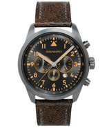 Szanto SZ2251 Men&#39;s Chronograph Vintage Retro Design Gun Gray Brown Leat... - $457.43 CAD