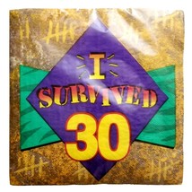 I SURVIVED 30 30th Thirtieth Birthday Party 3ply Cocktail Paper Napkins 16 Count - £7.90 GBP