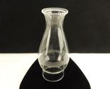 8.5&quot; Clear Glass Oil Lamp Globe, Flared Beaded Chimney, 3&quot; Rolled Fitter... - $14.65