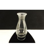 8.5&quot; Clear Glass Oil Lamp Globe, Flared Beaded Chimney, 3&quot; Rolled Fitter... - $14.65