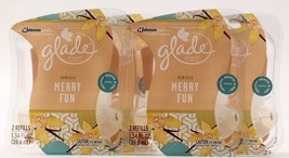 Pack of 4 Glade Plugins Scented Oil Air Freshener Refill, Merry Fun, 1.34 Ounce - £27.17 GBP