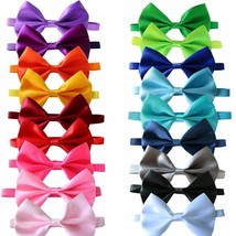 100pcs Dog Bow Ties Solid Ribbon Neckties Formal Pet Holiday Grooming Su... - £41.42 GBP