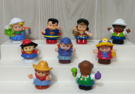 Fisher Price little people lot Grocer Pilot Farmer Zookeeper Superman Mc... - $14.84