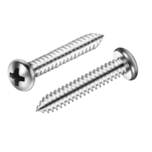 #10 x 1.5&quot; Stainless Steel Pan Head Self-Tapping Screws, 50 Pack - $18.27 CAD