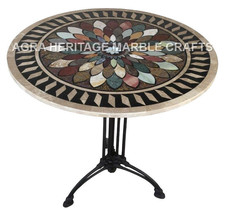 Marble Home Coffee Dining Outdoor Table Top Mosaic Inlay Multi Design Decor E624 - £884.61 GBP+