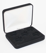 Black Felt Coin Display Gift Metal Plush Box Holds 5-Quarters Or Presidential $1 - £7.54 GBP