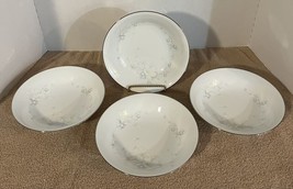 (4) Noritake 3132 Cache Pot Fruit Bowl Pale Pastel Florals Platinum Trim RARE - $37.39