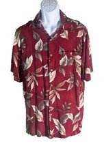 CROFT &amp; BORROW Men&#39;s Short Sleeve Button Down Floral Rayon Shirt Red Large - $9.89