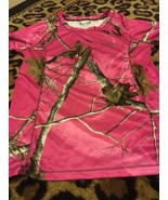 Realtree Women&#39;s Camo Pink Short Sleeve Shirt Active Wear Size Large - £30.76 GBP
