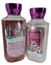 Bath &amp; Body Works Twisted Peppermint Body Lotion &amp; Shower Gel Holiday Tr... - £22.93 GBP