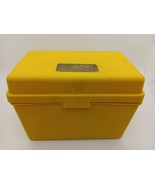 1970&#39;s Land O Lakes Yellow Plastic Recipe Box Gold Seal w Orig Cutters &amp;... - £15.42 GBP