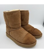 UGG AUSTRALIA 5251Y Sheepskin Suede Chestnut Classic Short Boots US3 - $47.84 CAD