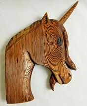 Fantasies Unicorn Horse Hand-cut Wooden Distressed Rustic Wall Hanging 12&quot; - $29.95
