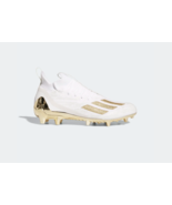 new men&#39;s 12 Adidas Adizero Primeknit White Gold Football/lacrosse Cleat... - £97.48 GBP