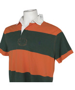 NEW Polo Ralph Lauren Rugby Style Polo Shirt! L Orange &amp; Green Stripe Cu... - $49.99