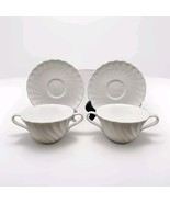 Wedgwood Candlelight Cream Soup Bowl/Cup &amp; Saucer 2 Sets 4 Pcs Discontinued - $951.78 MXN