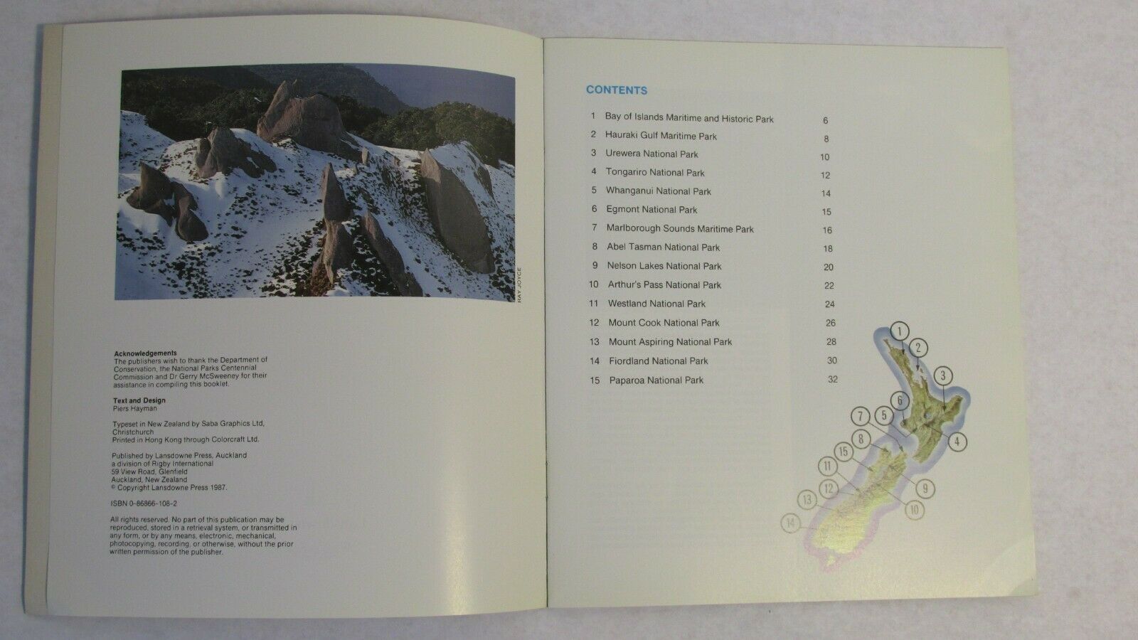 New Zealand National Parks, Landsdowne Press - $15.00