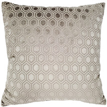 Hexa Mercury Taupe Velour Throw Pillow 18x18 - £32.91 GBP