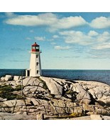 1970s Postcard Peggy&#39;s Cove Lighthouse Nova Scotia Coastal Nautical Vint... - $371.09 MXN
