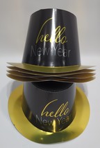 Lot Of 5 Beistle &#39;Hello New Year&#39; Paper Top Hat, Gold/Black, Age 14+ - £14.27 GBP