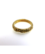 Antique 10k Yellow Gold Baby Infant Floral Band Ring Midi Toe size .5 - $64.55