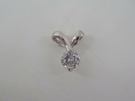 Classy Solitaire Slide Charm Single Clear Stone Silver Color Bow Only 1 Piece - $7.99