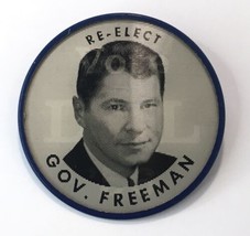 1956 Re-Elect Governor Freeman (Orville) Lenticular Flicker Button Pin Vote DFL - £39.17 GBP