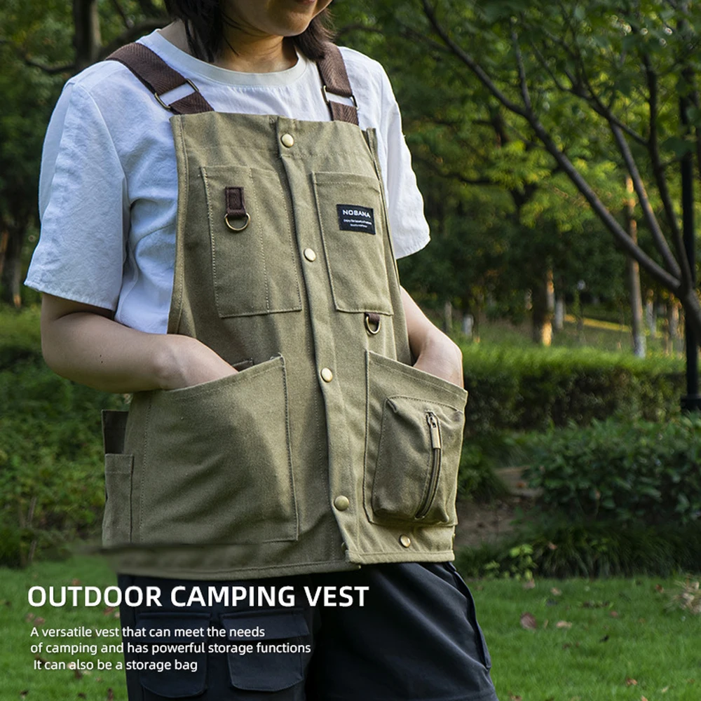 NOBANA Outdoor Camping Vest Men Women&#39;s Leisure Multi-Functional Apron F... - £29.24 GBP