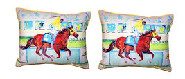 Pair Of Betsy Drake First Place Small Outdoor Indoor Pillows 11 X 14 - £71.21 GBP