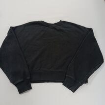 District Arizona Dynamics Women's Black Cotton Blend Cropped Sweatshirt Size L image 2