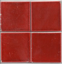 Red Burgundy Original antique reclaimed Field tile set of 4 3&#39;x3&#39; - £12.62 GBP