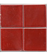 Red Burgundy Original antique reclaimed Field tile set of 4 3&#39;x3&#39; - £12.47 GBP