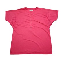 In Resource Shirt Womens Pink Dolman Short Sleeve Henley Button Knit Casual Tee - £14.73 GBP