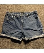 Women’s Free Assembly Denim Rolled Shorts sz 22 Blue 5 Pocket - $236.56 MXN