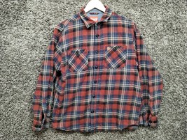 Coleman Flannel Shirt Men XL Red Blue Plaid Casual Outdoor Button Up - £18.46 GBP