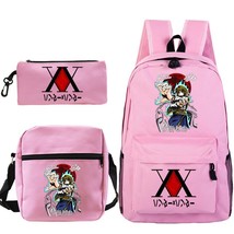 3Pcs/set Hunter X Hunter Backpack for Girls Boys Kids Knapsacks with Pen Bag Cro - £91.84 GBP