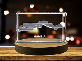 LED Base included | Gambia 3D Engraved Crystal 3D Engraved Crystal Keepsake - £32.14 GBP+