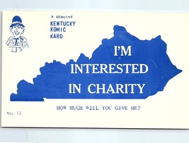 Postcard Kentucky Komic Kard I&#39;m Interested In Charity How Much Will You... - £2.29 GBP