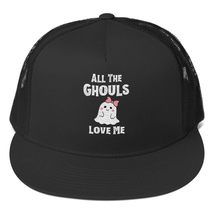 All The Ghouls Love Me Halloween Trucker Cap Black/White - £21.87 GBP