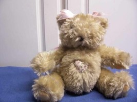 1992 Priscilla Hillman Plush Patchwork Bear Stuffed Animal Toy 8.25&quot; Tall - £8.73 GBP