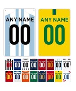 Personalized Football Team Jersey Tin Sign Custom Name Number Soccer Met... - $14.84+
