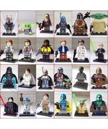 24 pcs STAR WARS Minifigures +Stands Luke Leia Emperor Han Lando Chewy U... - $56.50